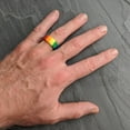 thumbnail image 2 of Double Rainbow Step Edge Breathable Silicone Ring 9mm Bandwidth, 2 of 6