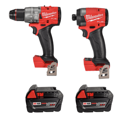 Milwaukee 3697-22 M18 FUEL 18V Brushless Cordless 2-Tool Combo Kit – Hammer Drill & Impact Driver with (2) 5.0Ah Batteries, Charger & Case