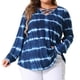 thumbnail image 1 of GRACE & GRANDEUR Tallas Grandes Blusas para Mujeres Camiseta Tie Dye Criss Cross Cuello en V Casual Básica Suelta, 1 of 1