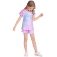 thumbnail image 5 of Arshiner Girls Tie Dye Short Set 2Piece Fashion Shirt & Shorts PJ Set Little Girls Sleepwear Size 6-7, 5 of 7