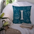 thumbnail image 3 of Carolines Treasures CJ2014-IPW1414 Letter I Sea Doodles Initial Alphabet Canvas Fabric Decorative Pillow 14Hx14W, 3 of 4