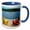 Blue/White, variant on 3drose, Bar Harbor, Maine, Adirondack Chairs on Dock with Relaxing View, 11oz Two-tone Black Mug