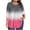 Hot Pink, variant on CHGBMOK Womens 3/4 Sleeve Blouses Color Block Crew Neck T Shirts Casual Pleated Tops Curved Hem Going Out Outfit
