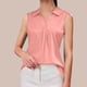 thumbnail image 2 of Camiseta sin mangas de color liso para mujer - Top informal holgado - Mezcla de poliéster y spandex - Versátil para combinar con otras prendas - Tallas S-XXL, 2 of 4