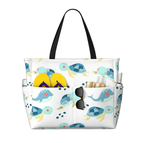 Easygdp Sea Turtle Bolsa de Viaje de Playa de Gran Capacidad, Bolsa Tote Perfecta para la Playa, Escapadas de Fin de Semana y Viajes