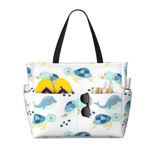 Easygdp Sea Turtle Bolsa de Viaje de Playa de Gran Capacidad, Bolsa Tote Perfecta para la Playa, Escapadas de Fin de Semana y Viajes