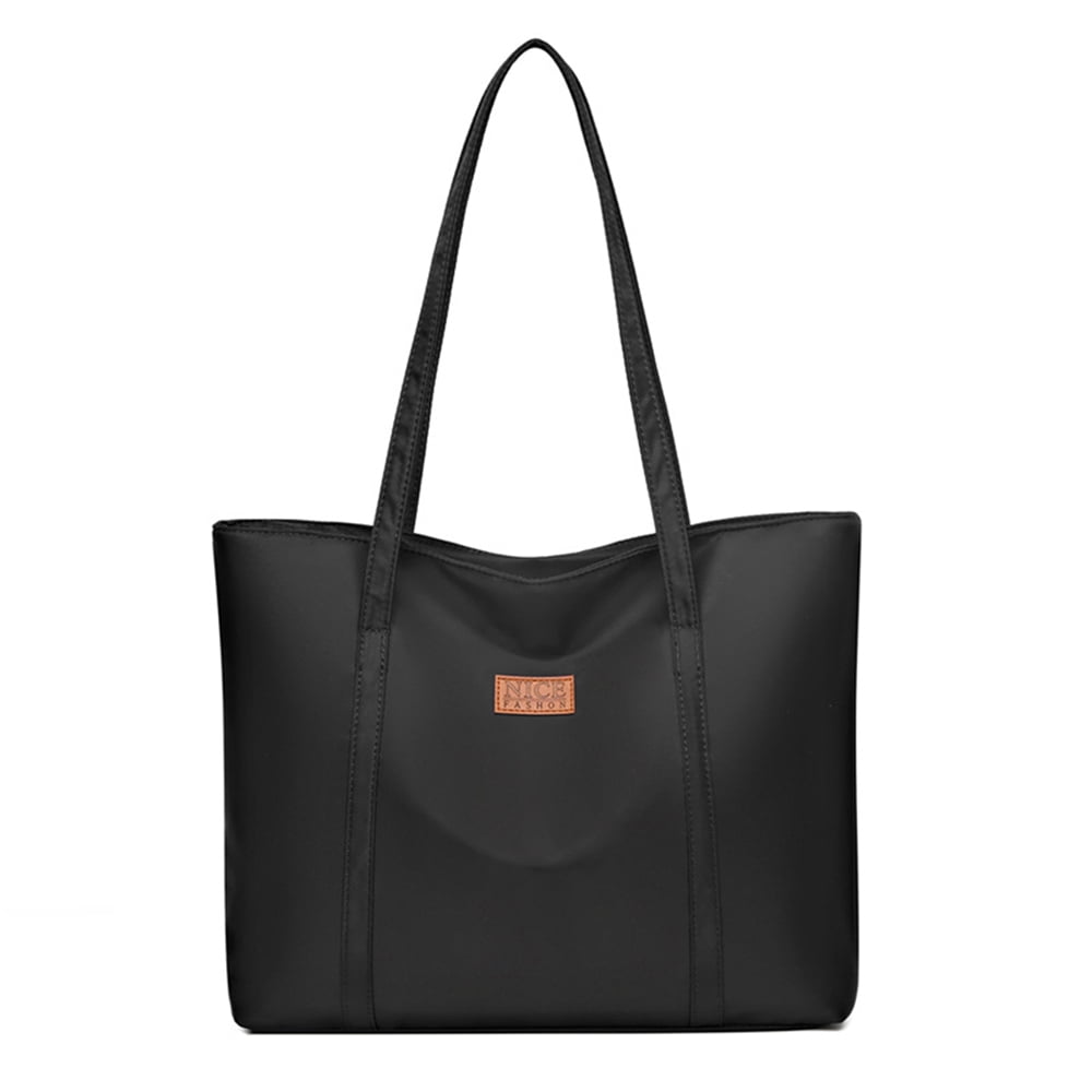 Nylon Tote Bag for Women, Foldable Tote Bag With Zipper Large Shoulder