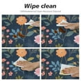 thumbnail image 4 of JEUXUS Spring Summer Floral Table cover Round Farmhouse Navy Blue Background Wildflower Round Table cover Polyester Washable Table Cover for Kitchen Dining Room Picnic Patio Party, 4 of 7