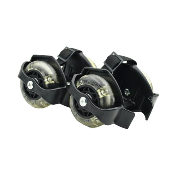 Mornei Heel Wheels Glowing Roller Wheels Sturdy Roller Shoes with Lights Roller Skating Black