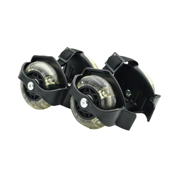 Patines sobre ruedas, ruedas de tacón brillantes, ligeras y resistentes para niños, niñas y niños Negro