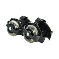 Mornei Heel Wheels Glowing Roller Wheels Sturdy Roller Shoes with Lights Roller Skating Black
