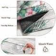 thumbnail image 6 of Pink Flamingo Round Area Rug 8Ft Washable Large Circle Rugs for Living Room Dorm, Floral Summer Botanical Watercolor Wooden Non-Slip Carpet Floor Mats Indoor Outdoor Carpet Runner Home Decor, 6 of 8