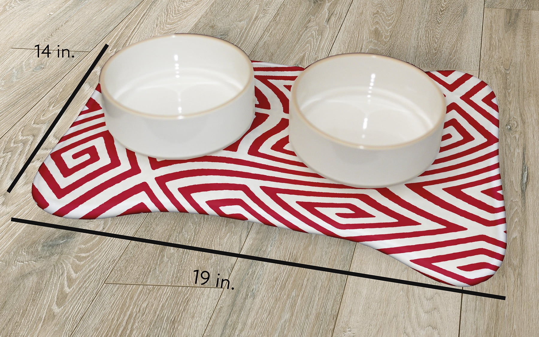Simply Daisy Geometric Bone Shape Pet Feeding Mat for Dogs