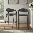 thumbnail image 6 of Ramona 30" Bar Stool with Matte Black Iron and Black Faux Leather, 6 of 13
