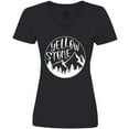thumbnail image 3 of Inktastic Yellowstone National Park- Mountains Women's V-Neck T-Shirt, 3 of 5