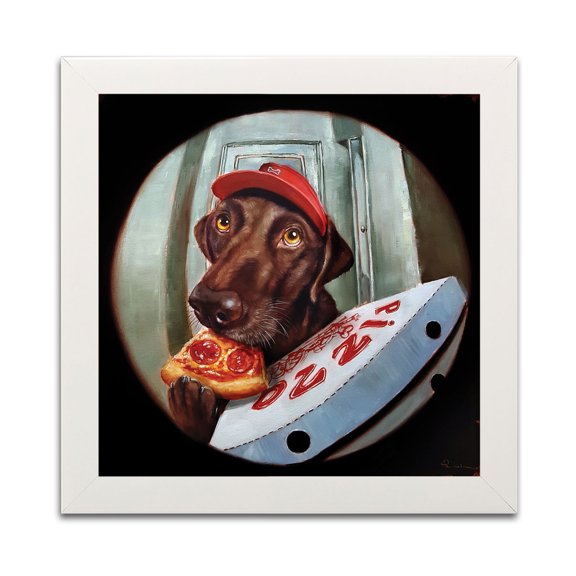 Gango Home Decor Vertical Pupperoni by Lucia Heffernan (Ready to Hang); One 12x12in White Framed Print