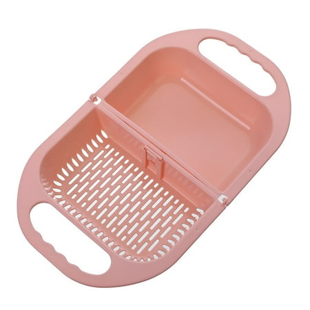 

Kitchen Foldable Colander Sink Strainer Basket Plastic Vegetable Fruit Washing Rectangular Drain Basket Household New