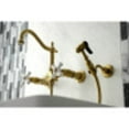 thumbnail image 4 of Kingston Brass KS1267PXBS Heritage Wall Mount Bridge Kitchen Faucet with Brass Sprayer, Brushed Brass, 4 of 5