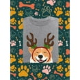 thumbnail image 3 of Happy Corgi Christmas Antlers T-Shirt Men -Image by Shutterstock, Male XX-Large, 3 of 4
