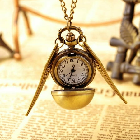 Bronze Necklace Chain - Vintage Bronze Punk Steampunk Quartz Pocket Watch Pendant Chain Necklace HFON