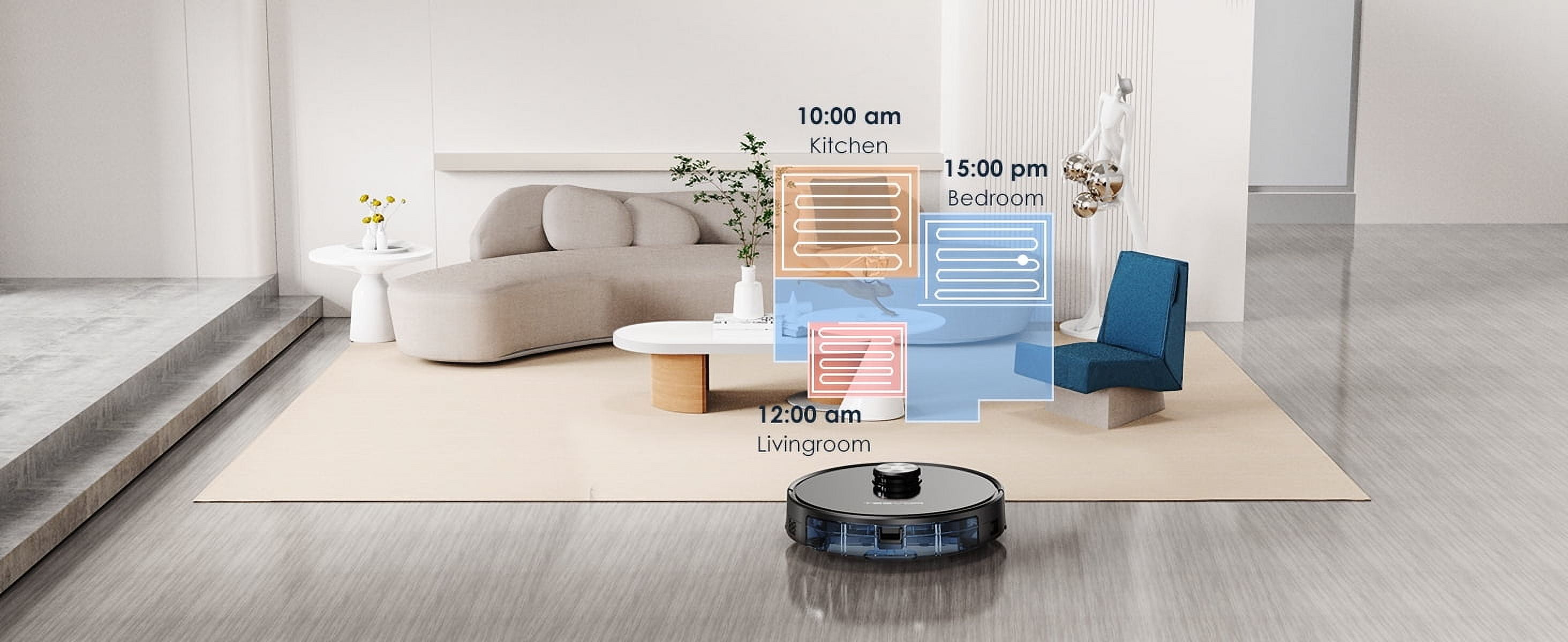 Tesvor Robot Vacuum Cleaner, S6 Robotic Vacuum with Lidar Navigation, 2700Pa Powerful Suction, No-go Zone, Wi-Fi, Self-Charging, Ideal for Pet Family, Hard Floors to Medium-Pile Carpets