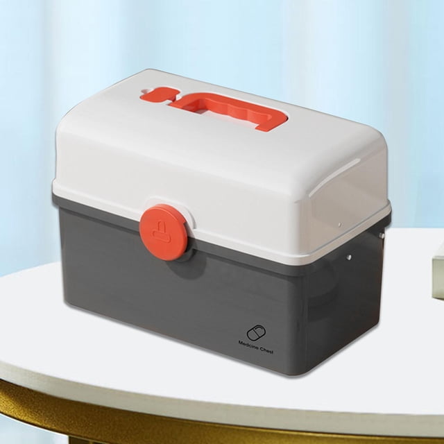 Caja de ayuda Médica Yinane organizador de medicamentos Gris XL