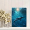thumbnail image 2 of Dolphin Underwater Ocean Scene Canvas Print, Wall Art for Living Room Bedroom Office Bathroom Hotel Home, 2 of 8