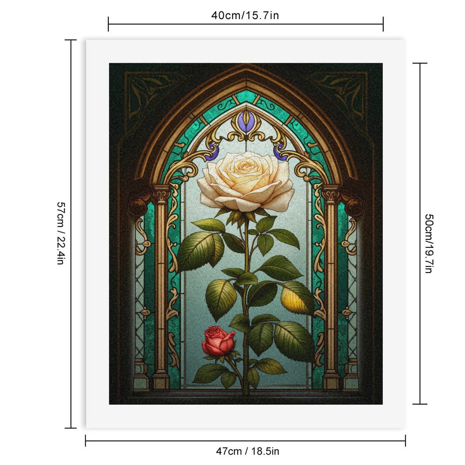 Paint By Numbers Kit for Adults Beginner - DIY Stained Glass Floral Art Deco Canvas Painting Kits for Adults, Frameless Paint By Number for Adults for Home Wall Decor 16x20 Inch