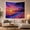 Neon Surf, variant on Bioluminescent Waves on a Sunset Beach with Palm Trees, Mystical Fantasy for Beach Lovers, Tropical Paradise Decor Housewarming Gift Tapestry Wall Hanging for Bedroom and Living Room