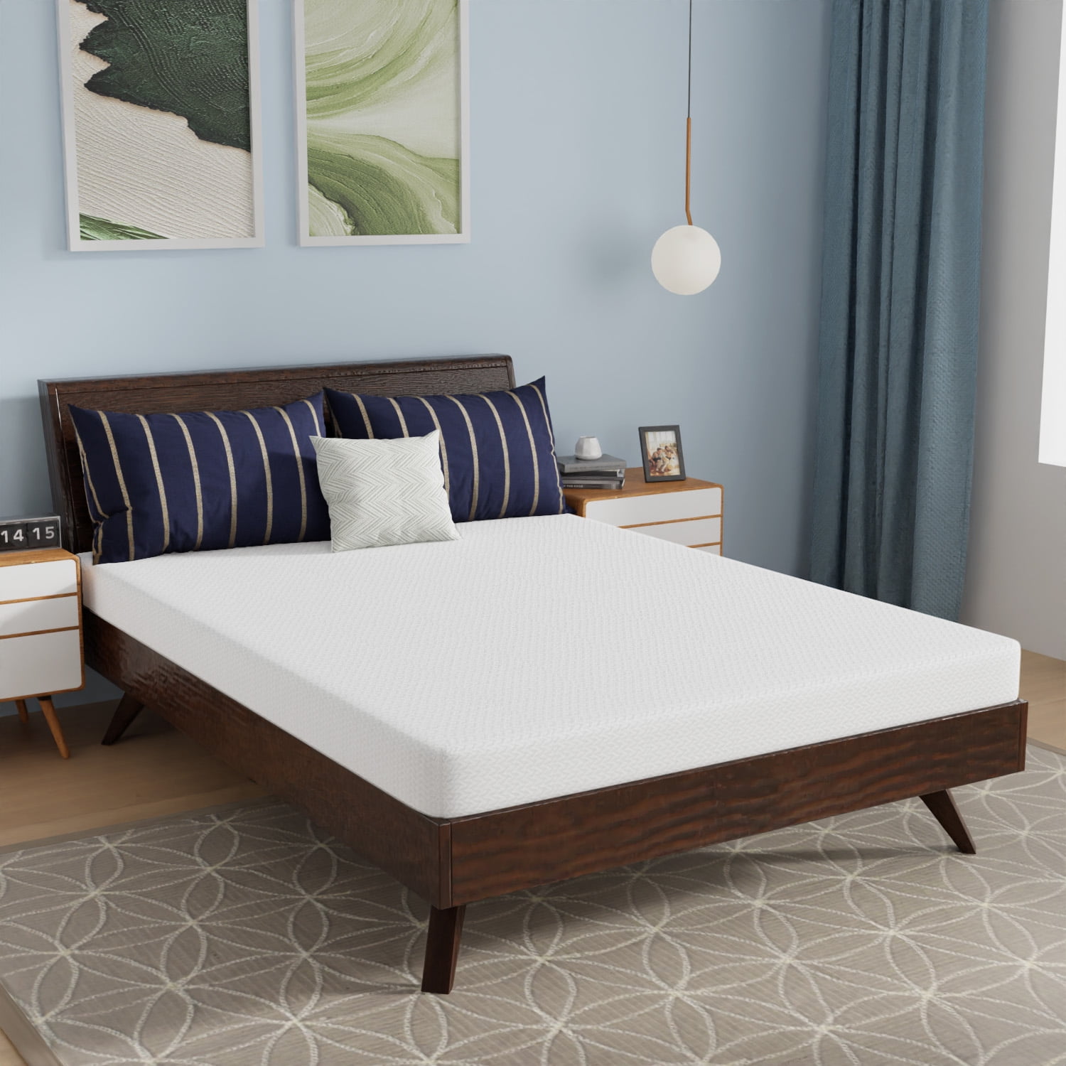 PayLessHere 6 Inch Gel Memory Foam Mattress Full Size Mattress Bamboo Charcoal Infused Mattress in a Box Medium-Firm Pressure Relief&Temperature Regulation CertiPUR-US Certified,White