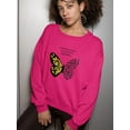 thumbnail image 2 of Leopard Butterfly Quote Sweatshirt Women -Image by Shutterstock, Female Large, 2 of 4