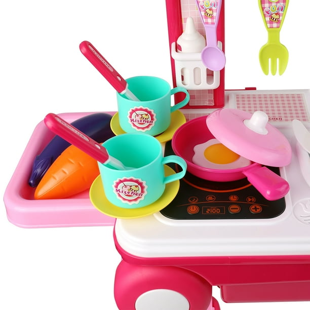 Jouet Cuisinière à Induction Avec Sons Et Lumières – Jeu De Rôle Portable 28x20 Cm, 3 Piles AAA