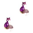 thumbnail image 3 of Guardoinrt Mignonne Broche Émaillée en Strass Bijoux pour Garçons Femmes Violet 52x35mm 2Set, 3 of 6