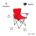 thumbnail image 3 of Silla Plegable GARDECOR para Playa Camping Incluye Funda Y Portavaso Rojo Silla-3R, 3 of 7
