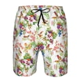 thumbnail image 4 of Kdxio Wild Exotic Birds And Flowers Pattern Mens Casual Shorts - Drawstring Summer Beach Sports Shorts for Men, 4 of 9