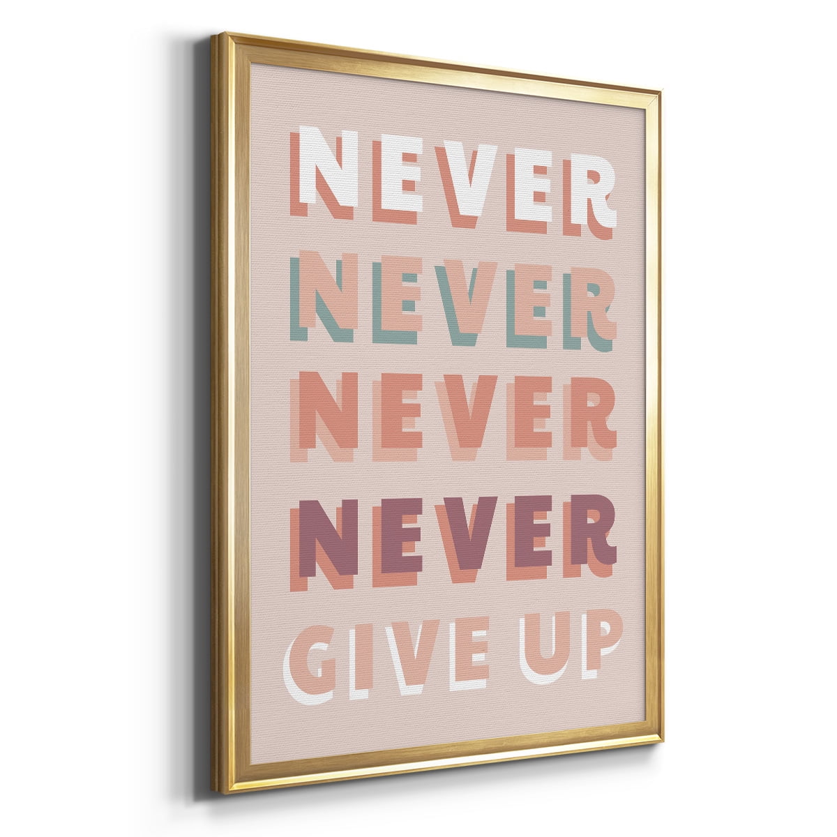 Never Give Up Premium Framed Print - Ready to Hang