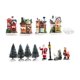 thumbnail image 1 of 4 piezas de decoración navideña para casa de nieve, árboles de Navidad, escultura de escena para adornos de escritorio, exhibición navideña, 1 of 8