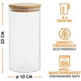 thumbnail image 4 of Praknu Glass Storage Jars with Lid Set of 4 Airtight 8 Seals 1.2 L Dishwasher Safe, 4 of 6