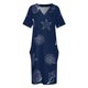 thumbnail image 4 of Vestido holgado con bolsillos para mujer vestido de graduación con falda s azul oscuro azul marino blanco inspirado en el hermoso Mar Océano marino costero, 4 of 7