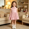 thumbnail image 2 of Tfken Comfy Dresses For Girls Soft Travel Holiday Girls Flowy Shirt Dresses Fashion Dailywear Sleeveless Button Child Classic Clothes Size 10-11 Years, 2 of 3