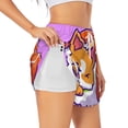 thumbnail image 1 of Balery Corgi In Sushi Roll Pantalones cortos deportivos para mujer con forro y dos bolsillos, elásticos, para entrenamiento, gimnasio, yoga-Medium, 1 of 7