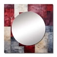 thumbnail image 2 of Designart "Abstract Shapes With Maroon Mosaics" Abstract Shapes Square Mirror For Wall Decor - Large Purple Square Printed Wall Mirror Art - Square Modern Mirror - Wall Mounted Square Mirror, 2 of 5