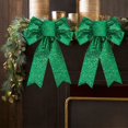 thumbnail image 4 of Glitter Bows for Christmas Tree freen Ribbon Bows Ornaments Large Christmas Bows Decoration for Gift Wrapping Tree Topper Cabinets Wreaths Outdoor Home Decor, 4 of 9