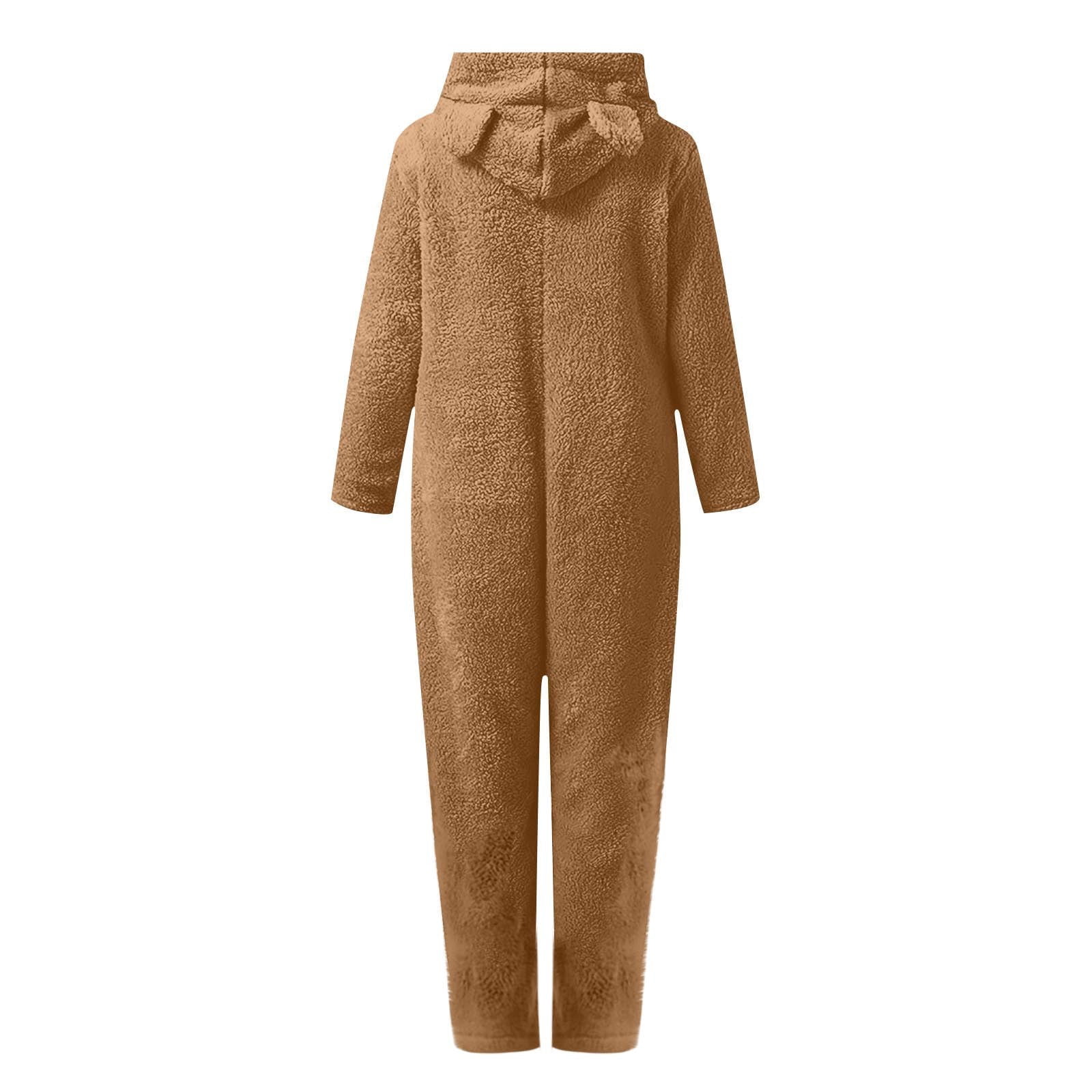 FUZHIQ Boys Girls Fleece Jumpsuits Onesie One Piece Zip Up Hooded Super Soft Fuzzy Hooded Rompers Warm Winter Jumpsuit for 11-12 Years