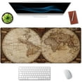 thumbnail image 3 of Extended Gaming Mouse Pad XXL ArtSo Large Keyboard Mat Long Mousepad Desk Decor Writing Pad Non Slip Rubber Base Stitched Edges for Work, Game, Office, Home, 35.5" x 15.7", Vintage World Map, 3 of 6