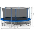 thumbnail image 2 of 14FT Outdoor Trampoline with Safety Enclosure, Steel Tube Frame, Ladder & Secure Net - Heavy Duty, Blue, 2 of 6
