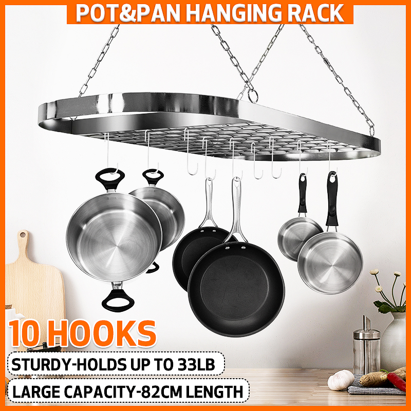 Kitchen Pan Hanger Iron Hanging Pot Holder Storage Hanger Shelf