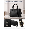 thumbnail image 6 of Spencer Women Satchel Handbags Top Handle Purse Medium Tote Bag Leather Crossbody Purses Shoulder Bag for Work Office Daily, Black, 6 of 10
