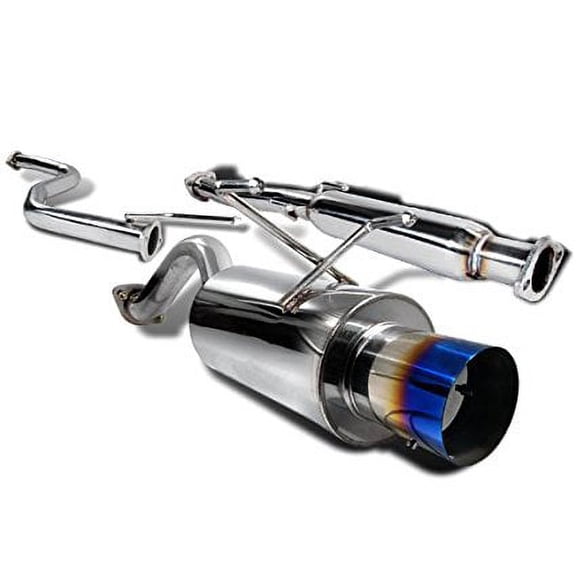 Spec-D Tuning MFCAT2-CV963T-SD Honda Civic 3Dr Exhaust Catback System Titanium Burnt Tip