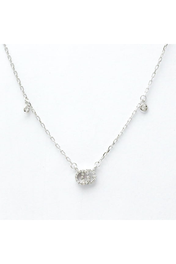 Pre-Owned Gucci GG Running Diamond Necklace White Gold (18K) Diamond Men,Women Fashion Pendant...